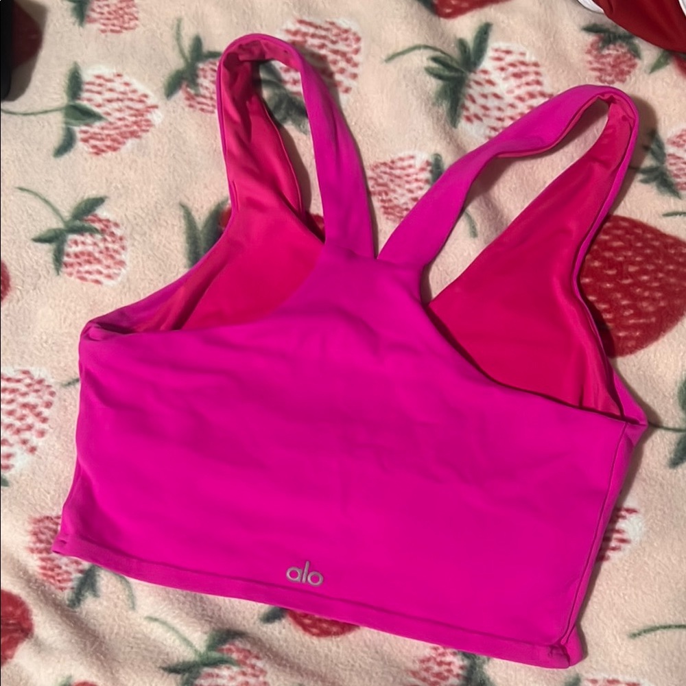 ALO Yoga Hot Pink Racerback Sports Bra Tank